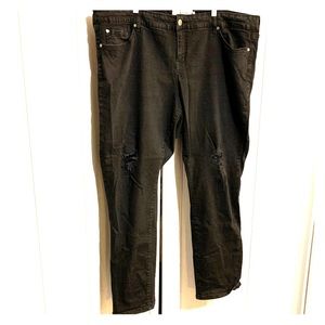 Toward faded black destructed boyfriend jeans